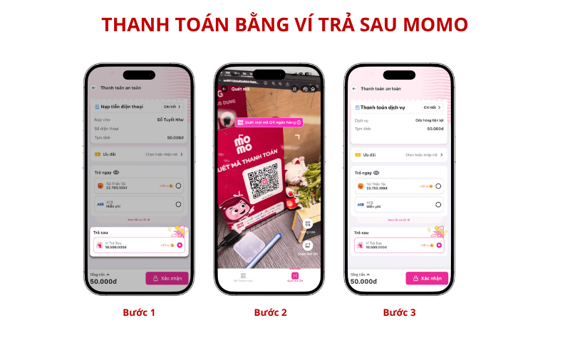 Cách thức thanh toán bằng ví trả sau
