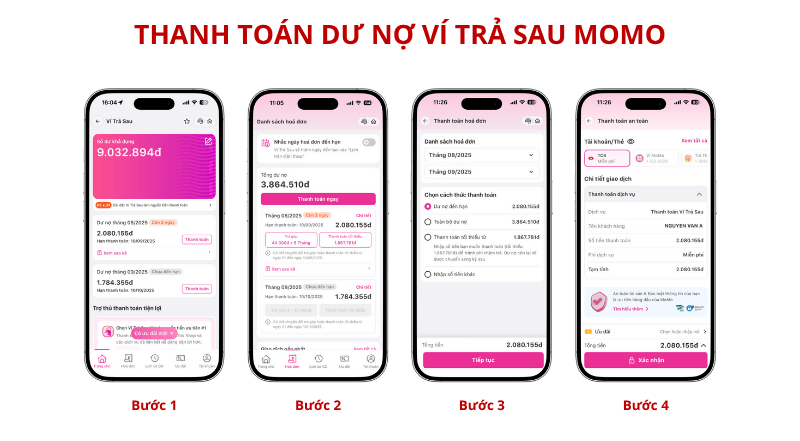 Quy trình thanh toán dư nợ ví trả sau MoMo