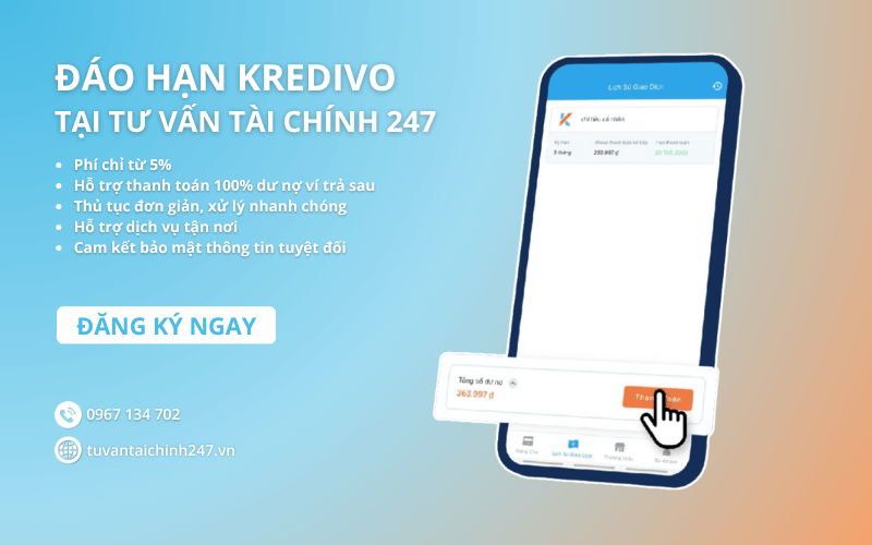 Đáo hạn Kredivo tại Tư Vấn Tài Chính 247