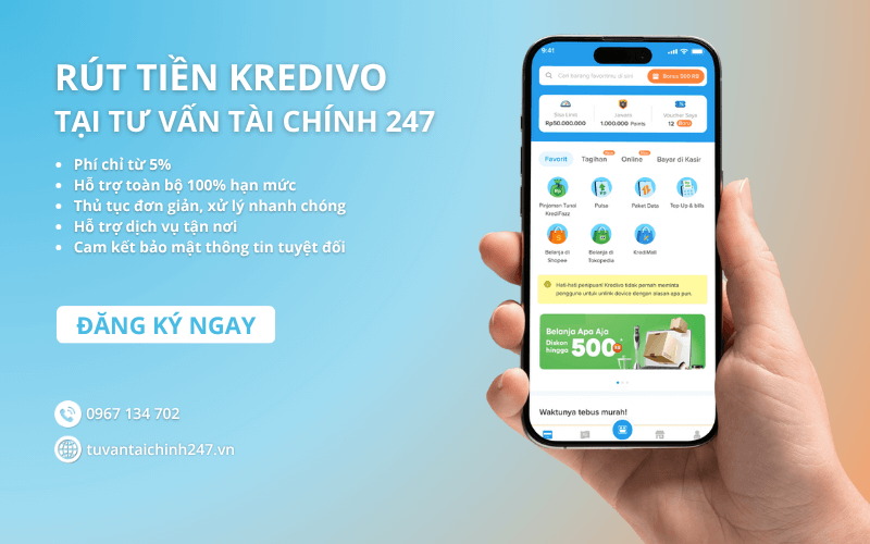 Rút tiền Kredivo tại Tư Vấn Tài Chính 247