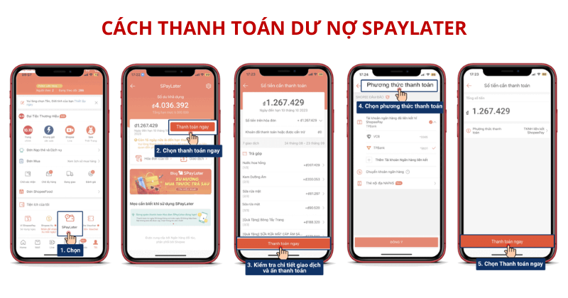 Các bước thanh toán dư nợ SPayLater